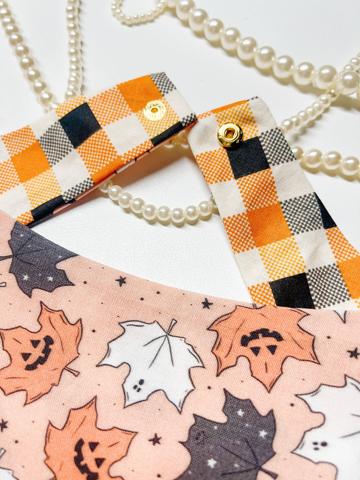 Halloween Leaves Snap-On Reversible Dog Bandana