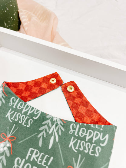 Christmas Snap-On Reversible Dog Bandana, Curved Neck