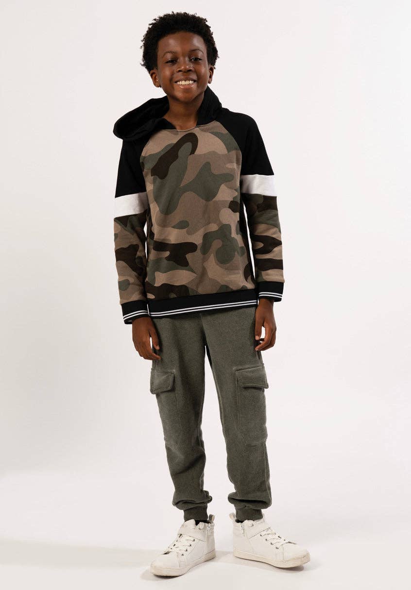 Boys’ Garment-Dyed Cargo Fleece Joggers