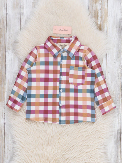 Cranberry Vintage Plaid Button Up Shirt