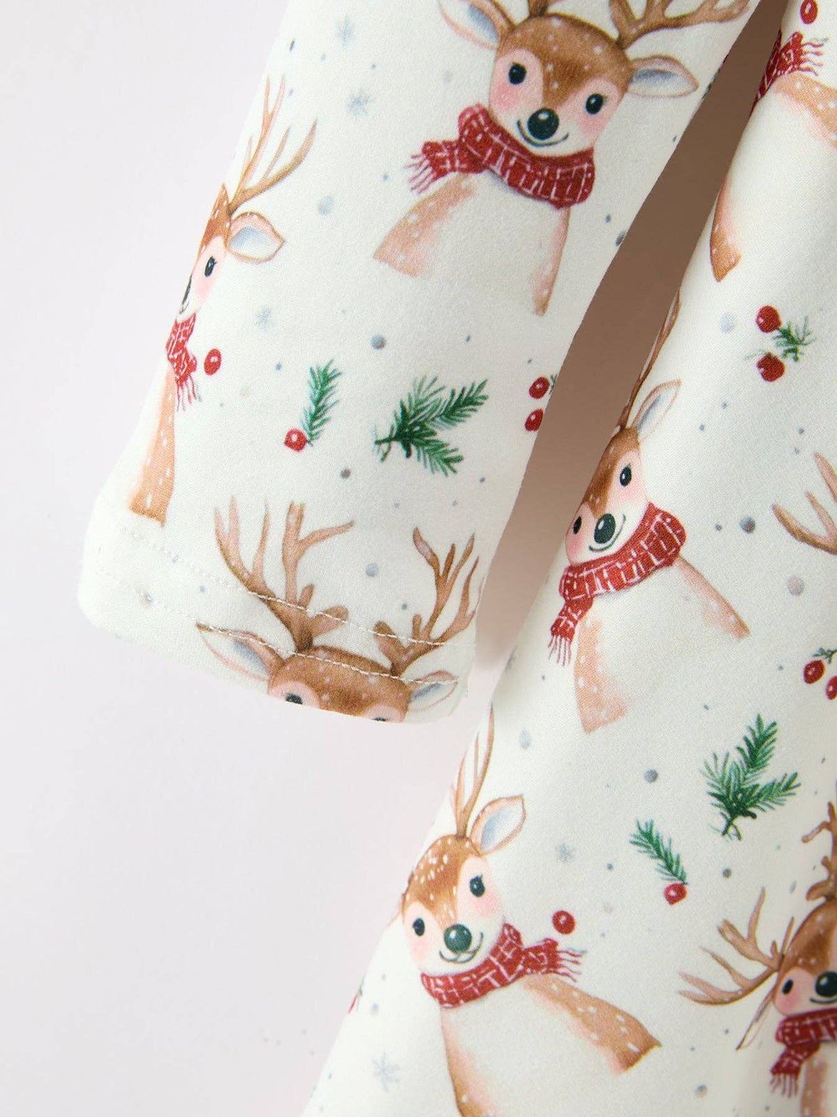 Girls Reindeer Christmas Twirl Long Sleeve Dress