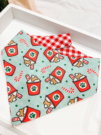 Christmas Snap-On Reversible Dog Bandana, Curved Neck