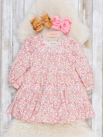 Soft Floral Ruffle Dress
