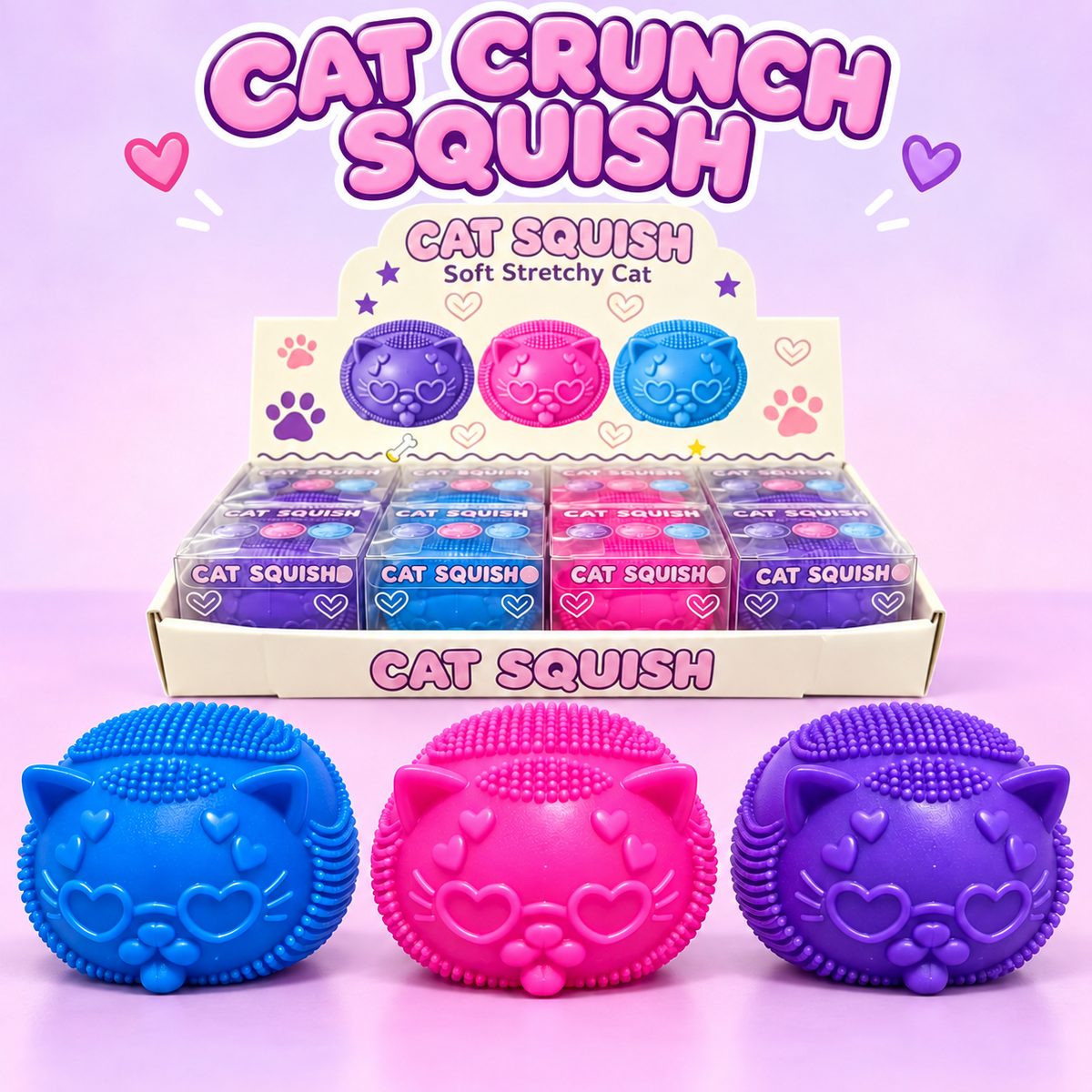 Cat Crunch Squish ASMR Textured Cat Stress Toy