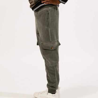 Boys’ Garment-Dyed Cargo Fleece Joggers