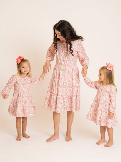 Soft Floral Ruffle Dress