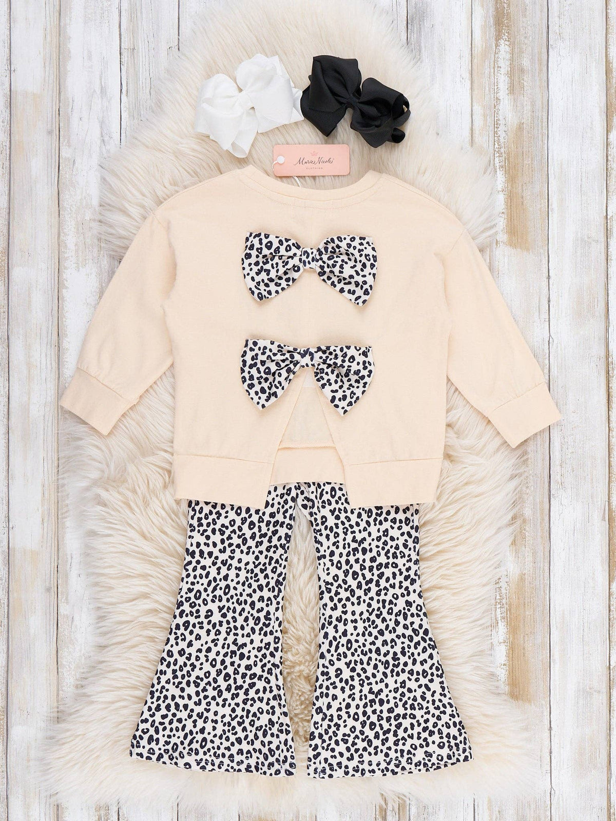 "Cozy Season" Leopard Bell Bottom Outfit