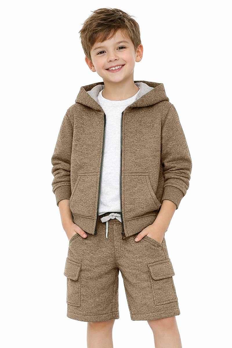 Boys' Hoodie & Cargo Shorts Set