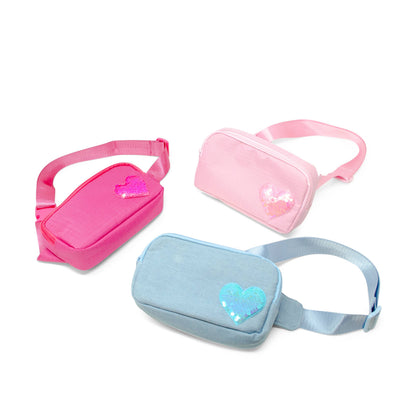 Sequin Heart Crossbody Sling Bag for Kids