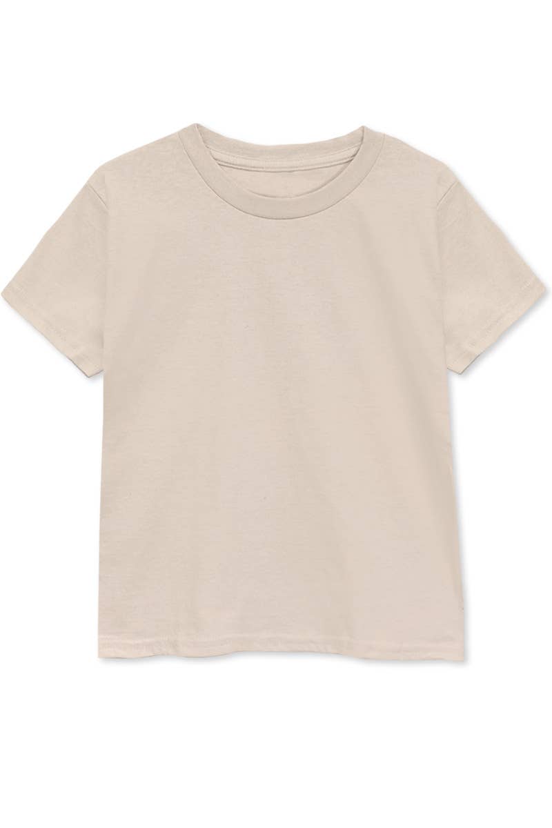 Boys' Round Neck Cotton Tee – Light Grey