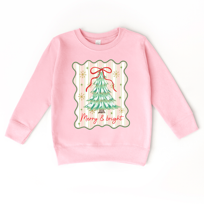 Merry & Bright | Girls Christmas Sweatshirt