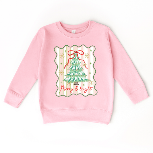 Merry & Bright | Girls Christmas Sweatshirt