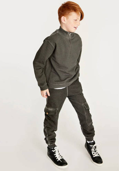 Boys’ Garment-Dyed Half-Zip Sweatshirt