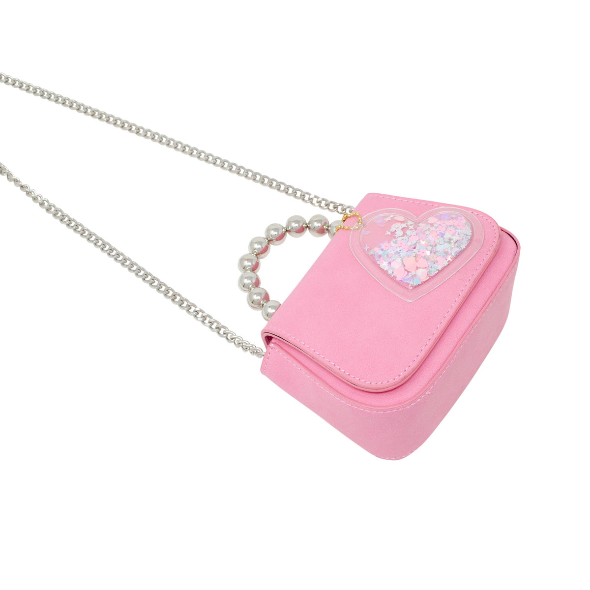 Tiny Metal Pearl Handle Heart Bag