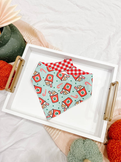 Christmas Snap-On Reversible Dog Bandana, Curved Neck