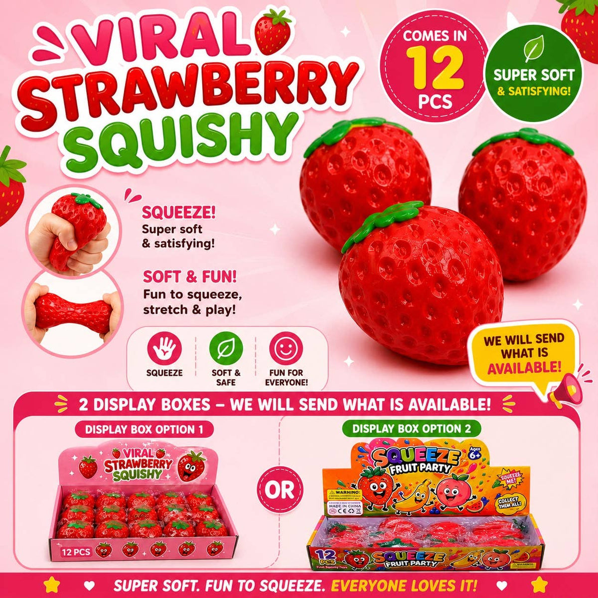 Viral Strawberry Squishy – Soft & Stretchy Stress Toy