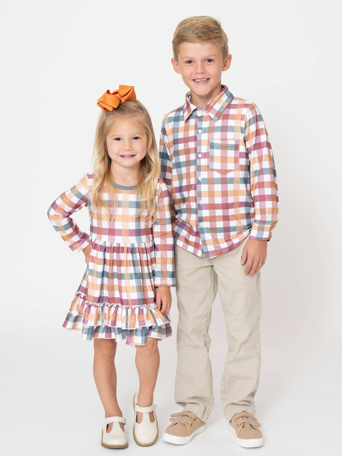 Cranberry Vintage Plaid Ruffle Dress