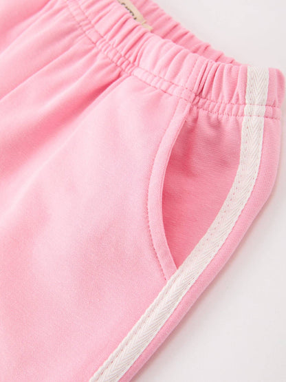 Girls Pink Bow Trim Sweatshirt and Pants Set