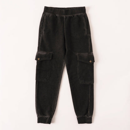 Boys’ Garment-Dyed Cargo Fleece Joggers