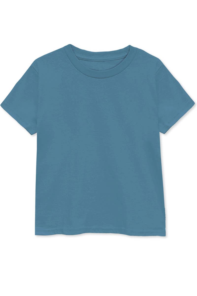 Boys' Round Neck Cotton Tee – Blue