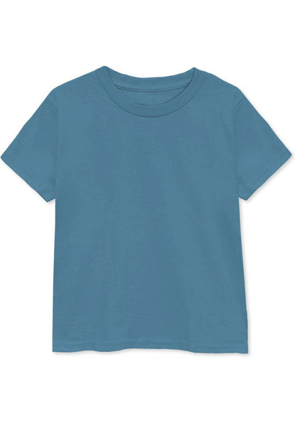 Boys' Round Neck Cotton Tee – Blue