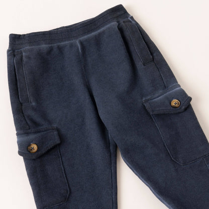 Boys’ Garment-Dyed Cargo Fleece Joggers