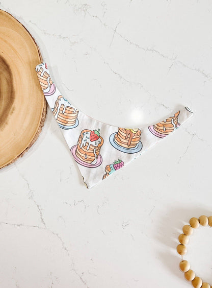 Pancake  Dog Bandana, Reversible Snap On Collar